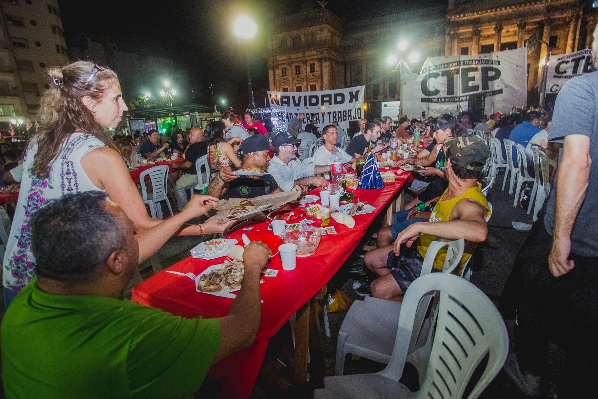 La Ctep pasó Noche Buena en la Plaza Congreso