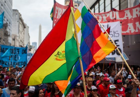 Un grito en el centro de Buenos Aires: 'Evo no estás solo'