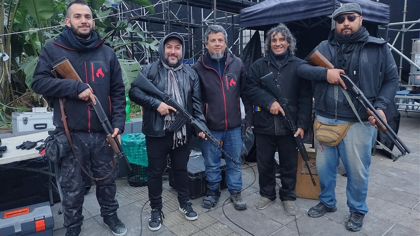 En el centro, San Honorio junto a Burattini, uno de los responsables de las armas utilizadas.